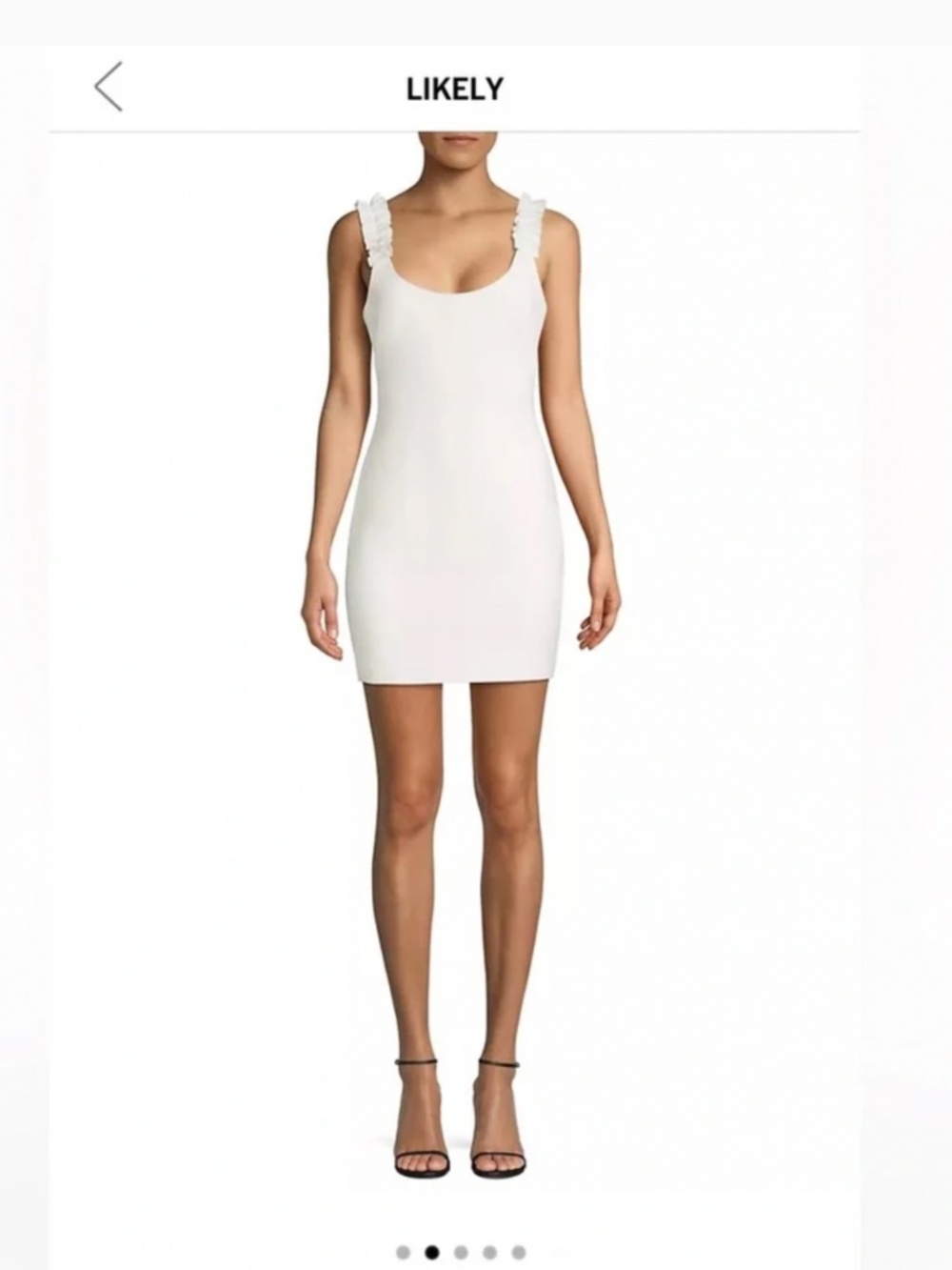 Likely Elana BodyCon Ruffle Mini Dress in Offwhite Size 6
